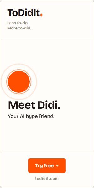 The ToDidIt half page display ad, 300 by 600 pixels, animating.