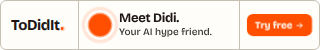 The ToDidIt mobile leaderboard display ad, 320 by 50 pixels, animating.