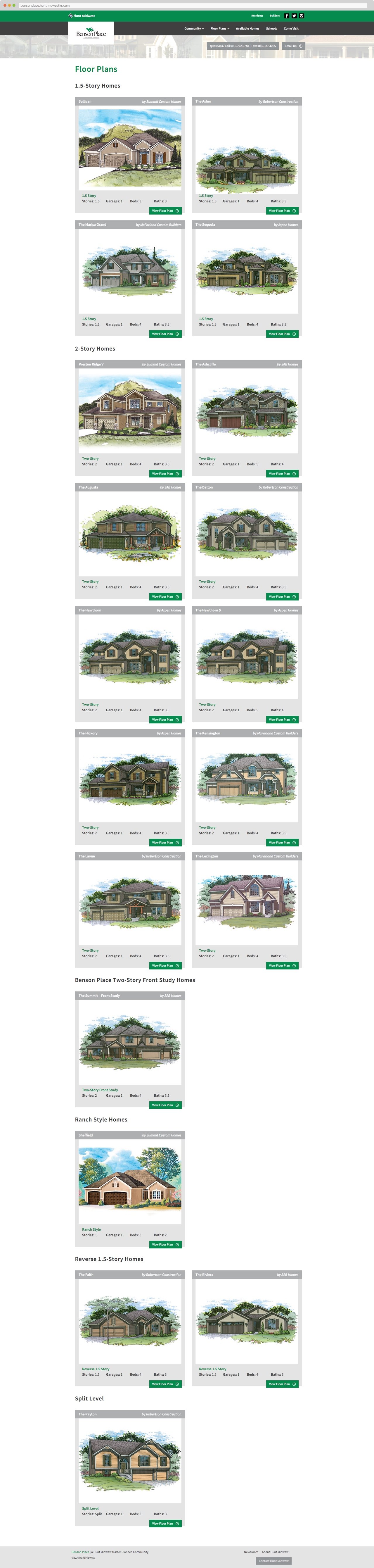 Hunt Midwest Residential Neighborhood Floor Plans