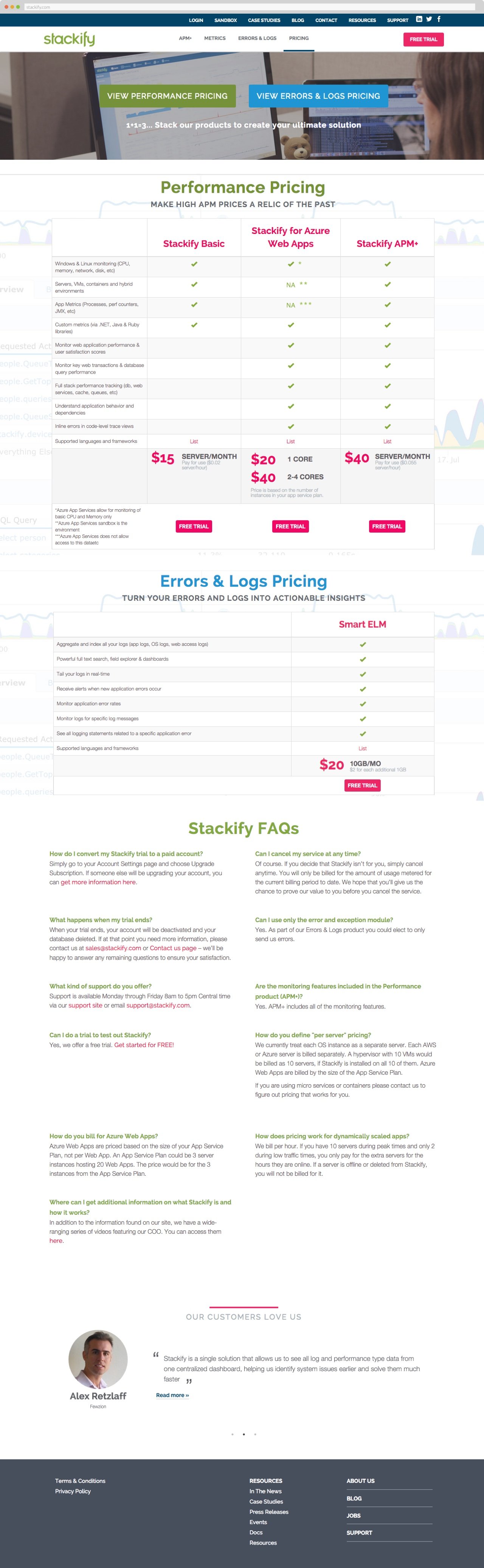 Stackify Pricing