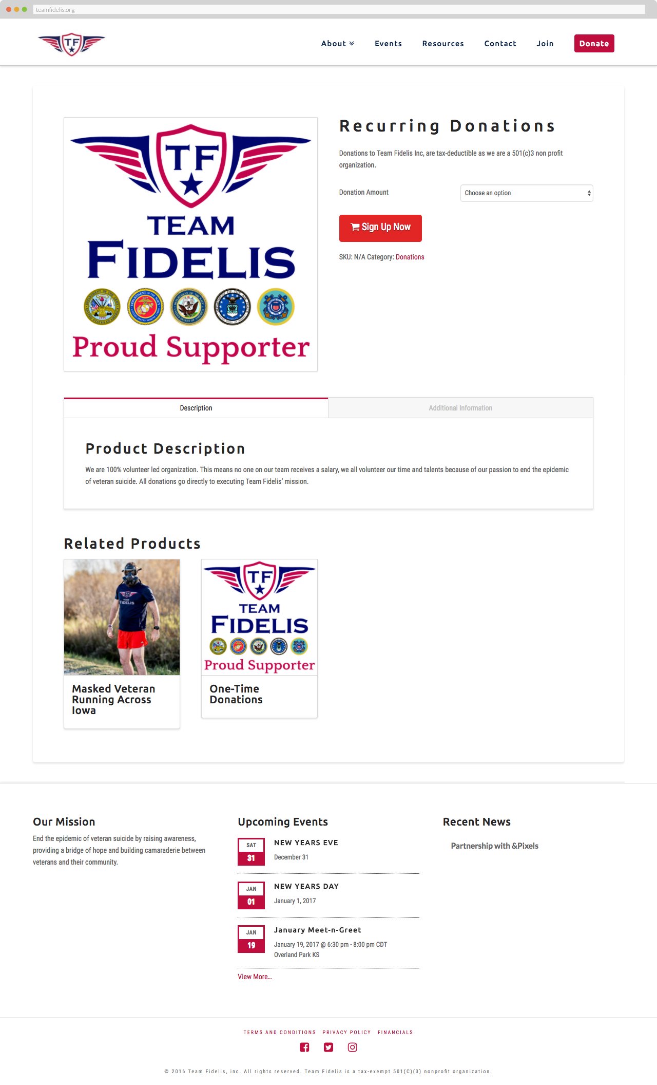 Team Fidelis - Recurring Donations